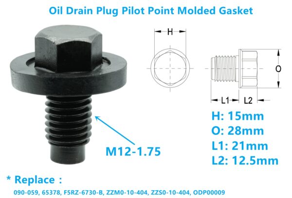 F5RZ6730B ZZM010404 ZZS010404 oil drain plug sump plug