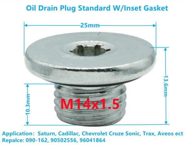 90502556 96041864 oil drain plug sump plug