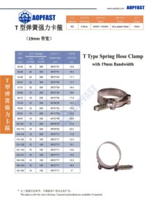 T Type Spring Hose Clamp hose clip