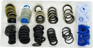 100Pcs 12 Types Metal Rubber Master Oil Drain Plug Gasket Assortment Kit Replace 097-021, 097-025, 097-035, 55196309, 097-116, 097-119, 097-115, 097-139, 097-146
