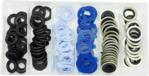 120PCS 6 Sizes Oil Drain Plug Gaskets Assortment Kits, Fit M12 M14 for Ford, Replace 097-119, 097-139, 097-116, 097-118, 097-021, 097-025